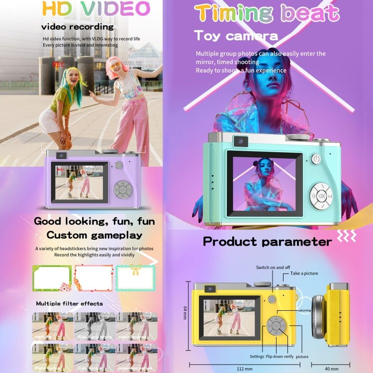 LK003 2.4 inch Dual-lens 4K HD CCD Camera Retro Kids Camera, LK003 LK003 2.4 inch Dual-lens 4K HD CCD Camera Retro Kids Camera, LK003